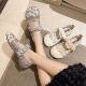 Flat Retro Translucent Ballet 2025 Spring and Autumn Single-layer Shoes Women's Flower Beige Slip-on New Soft Pea Shoes