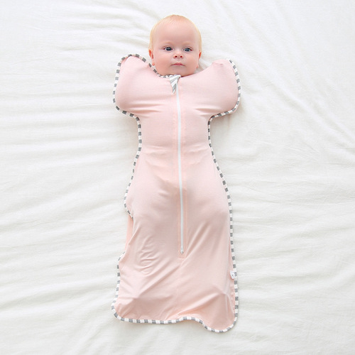 Cross-border new bamboo fiber baby onesie newborn anti-bite hand baby swaddle breathable skin-friendly baby sleeping bag