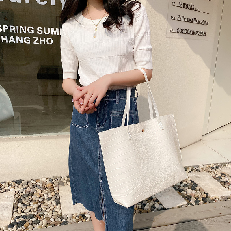 2024 comercio exterior al por mayor nicho de moda cocodrilo bolsas de mujer simple bolsas de viajes bolsas de compras de gran capacidad