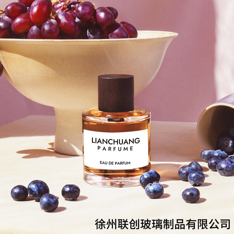 30ml50ml100ml 丸型バヨネットガラス詰め替えボトル 高価値プレススプレーボトル 空ボトル ロゴ入り|undefined