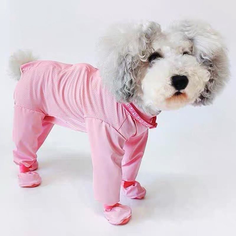 Dog Anti-Dirt and Dust-Proof Clothing for Outdoor Dog Walking, Four-Legged Postoperative One-Piece Leggings, Urine-Proof and Insect-Proof Clothing for Teddy