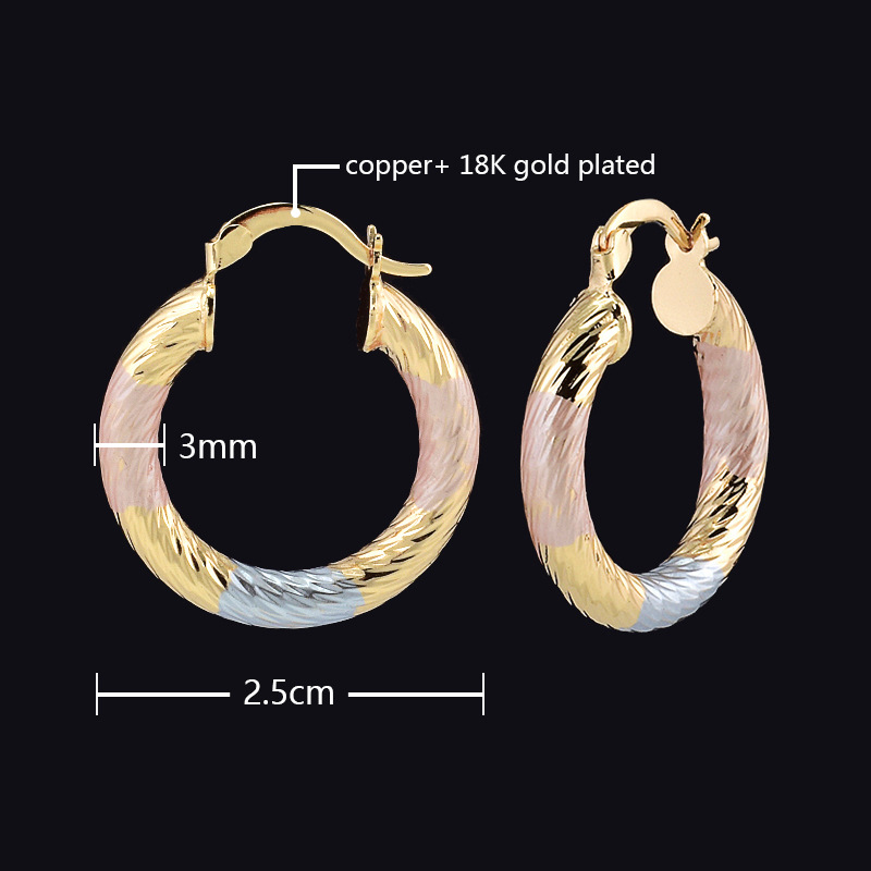 Plating Design 1 Pair Simple Style Classic Style Colorful Color Block Copper Brass Women's Earrings