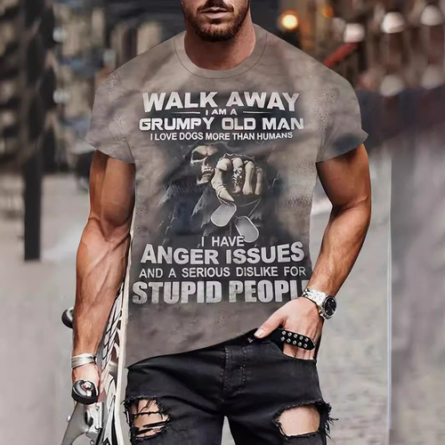 New Hot Selling Cross-border E-commerce Men's Short-sleeve Fashion Trend 3D Digital Printing T-shirts Directly from Factory Supply