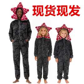 跨境新品食人花睡衣万圣节圣诞节睡衣儿童成人连体睡衣法创意搭配