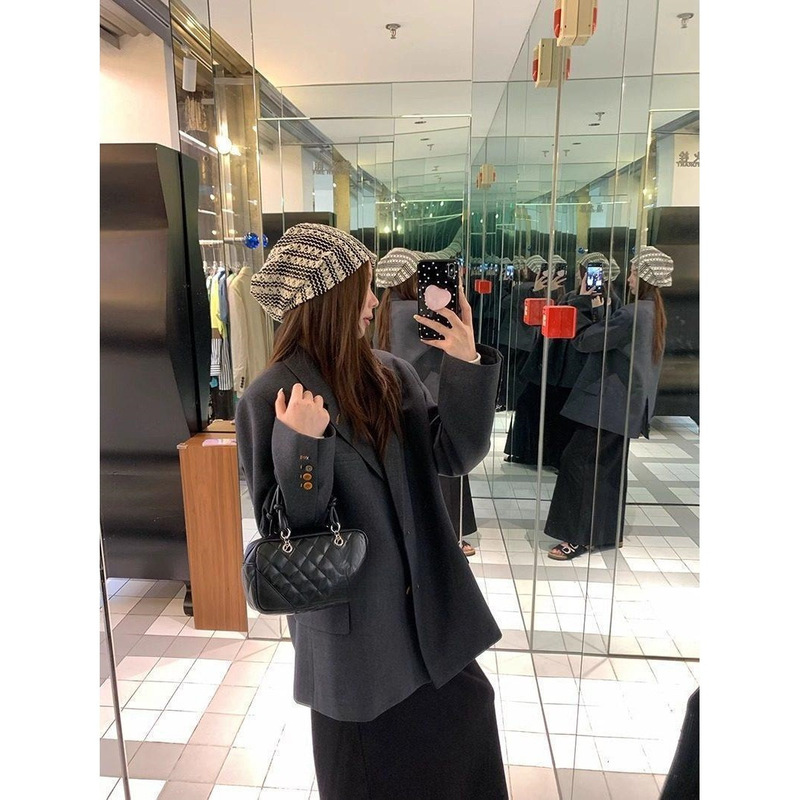 Spring and Autumn New Korean Style Slim-Fit Design Embroidered Casual Blazer for Women