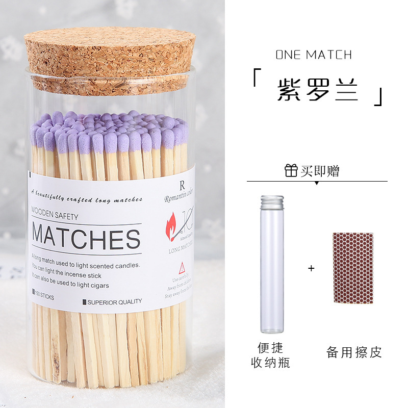 Velas de aromaterapia, fósforos de mango largo especiales, botellas de fósforos de colores al por mayor, materiales de fuego antiguos, versión extendida de alto valor