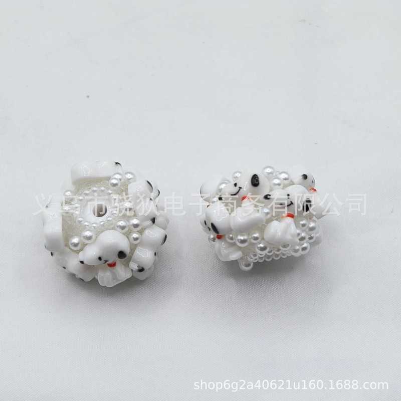 新款重工珍珠维尼跳虎屹耳驴汤姆卡通diy串珠圆珠直孔饰品配件|undefined