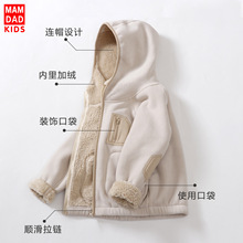 儿童秋冬加绒加厚外套新款男童女童亲子款外套上衣保暖新年战袍