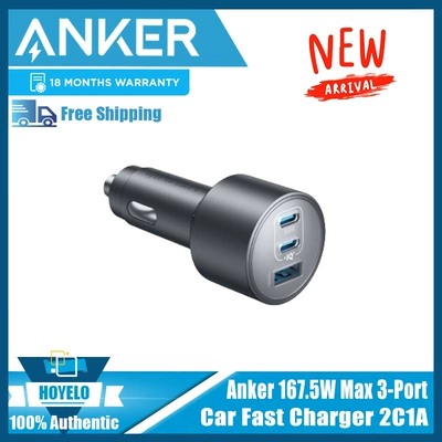 Anker Anker 167.5W Three-Port Car Charger Is Suitable for Apple 15 Android Mobile Phone Pd Fast Charging A2737 (Mobil şarj cihazları) - a27371675w-car-charger
