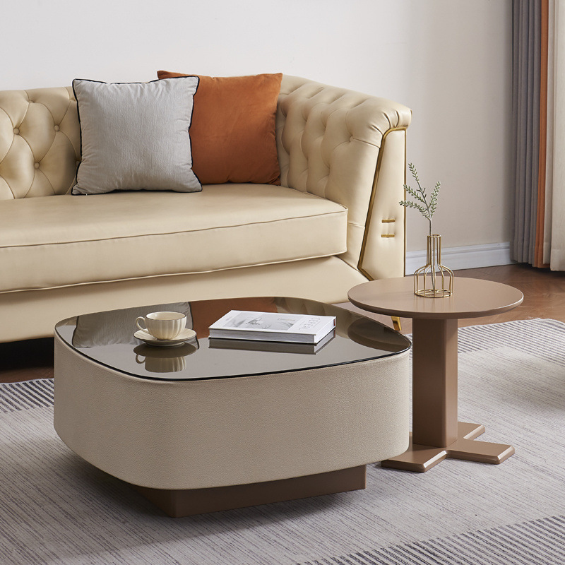 캐비닛 유리 표면 + 사이드 테이블 1의 완전한 세트