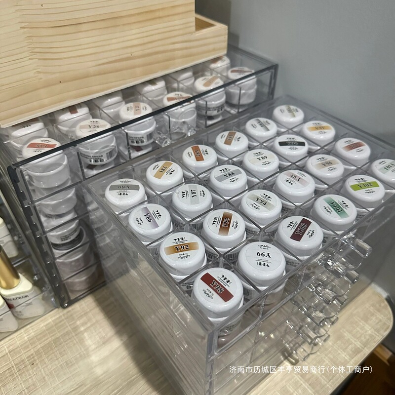 Nail Art Jewelry Box Nail Polish Glue Sequins Glitter Japanese Glue Phototherapy Glue Storage Box Acrylic Transparent Drawer Large Box