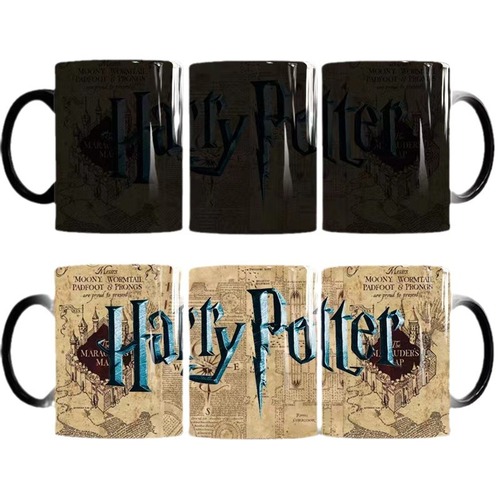 Amazon Harry Potter Magic Map Color-Changing Cup Student Dorm Thermal Sensing Ceramic Magic Coffee Mug