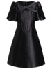 Jacquard polka dot bubble sleeve small A-line skirt short style