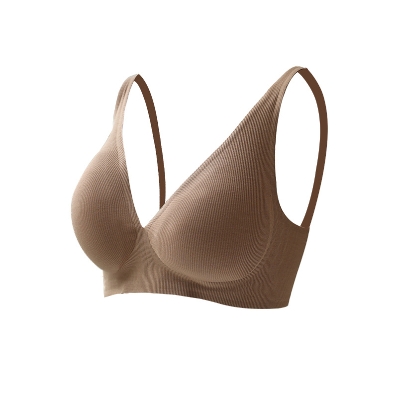 シームレス下着女性のテンセルモーダル小胸プッシュアップブラジャー夏薄い横乳ブラジャー大きな胸を小さく見せる