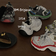 春夏新款儿童运动鞋巴黎老爹鞋2024春夏新款JBM超纤男女童跑步鞋