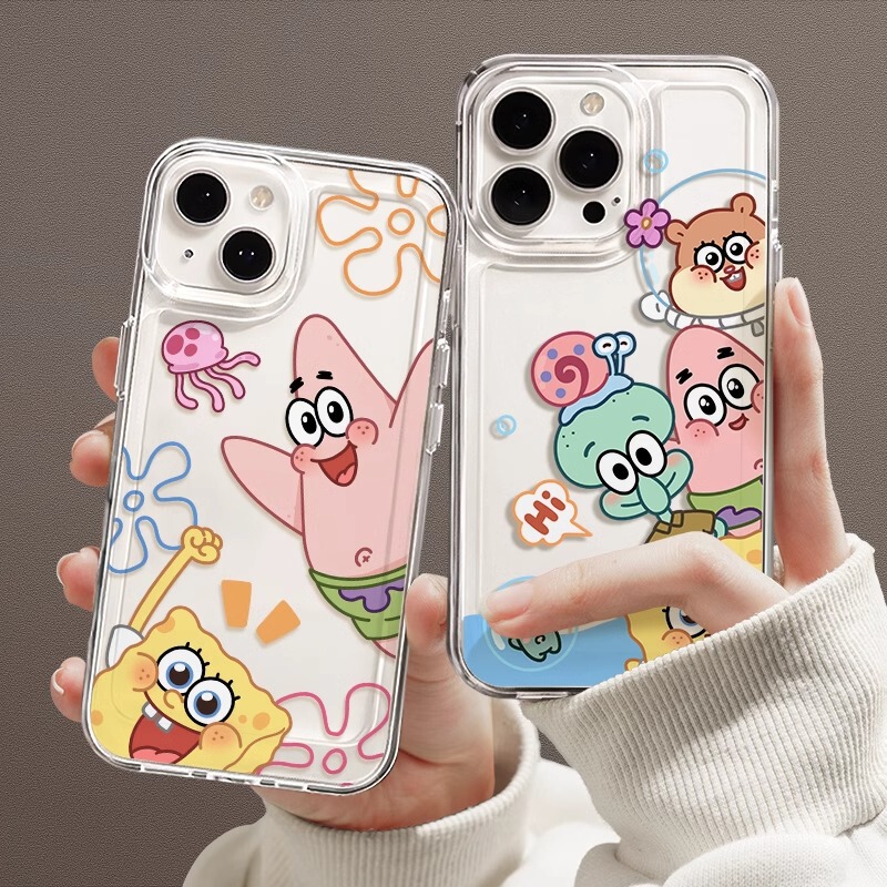For Apple 16Pro Max Mobile Phone Case 15Pro Transparent 14 Space Shell 13 Soft All-inclusive 12 Cotton Po Sponge 11