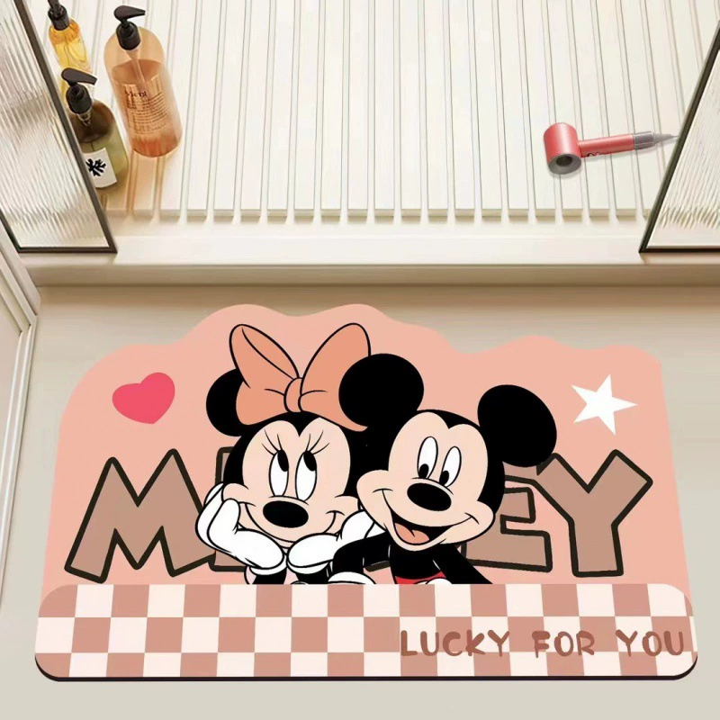 Микки Минни мультфильм диатомовая грязь всасывает напольных ковриков для ванной противоскользящие и износостойкие ножные коврики для домашнего туалета быстросохнущие коврики для дверей