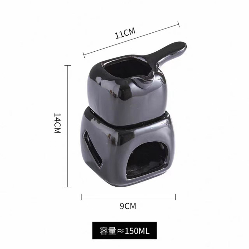 Square ceramic aromatherapy burner (black)