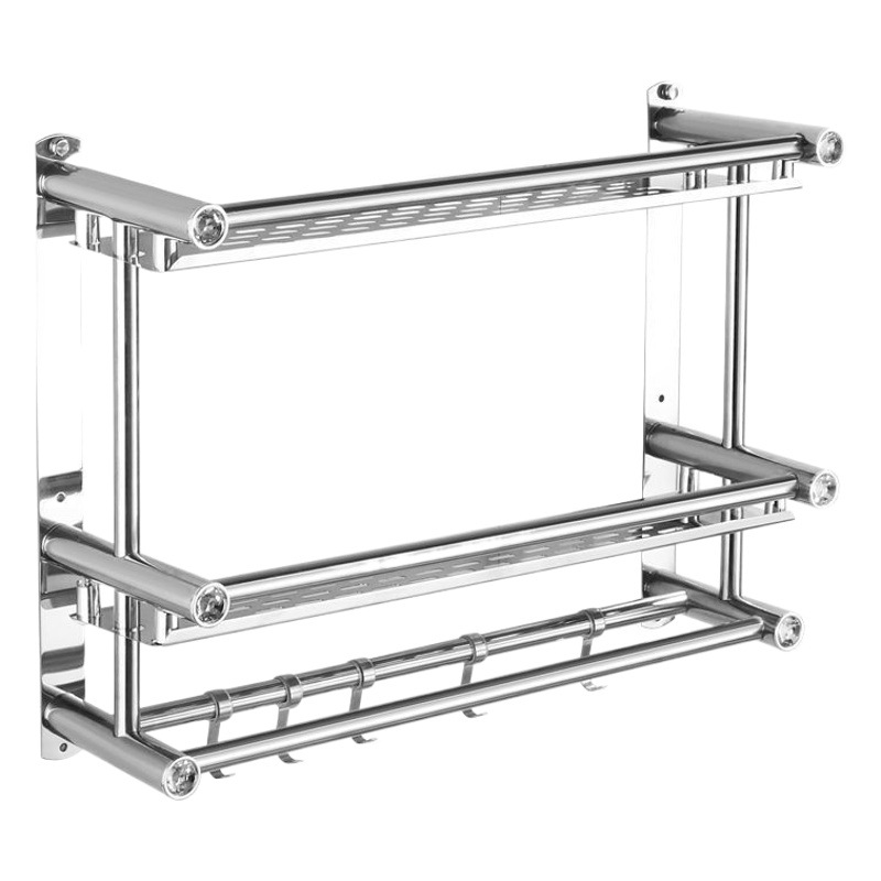 En stock simple estante de almacenamiento de inodoro cocina ponche libre de toallas baño Baño colgante montado en la pared estante de almacenamiento