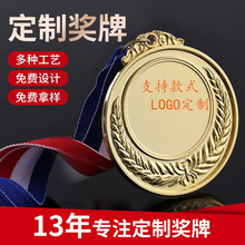 供应金箔贴纸奖牌学生运动会金银铜纪马拉松金属奖牌制作现货批发