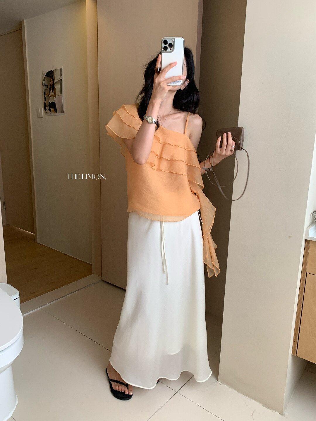 Chân váy chữ A nữ dài mắt cá buộc dây phong cách thư giãn — màu đen, Màu cà phê, xanh lá cây, màu mơ chi tiết 16