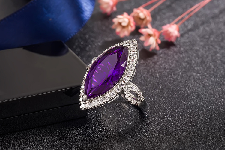 Fashion Horse Eye Copper Rings Inlay Zircon Copper Rings 1 Piece