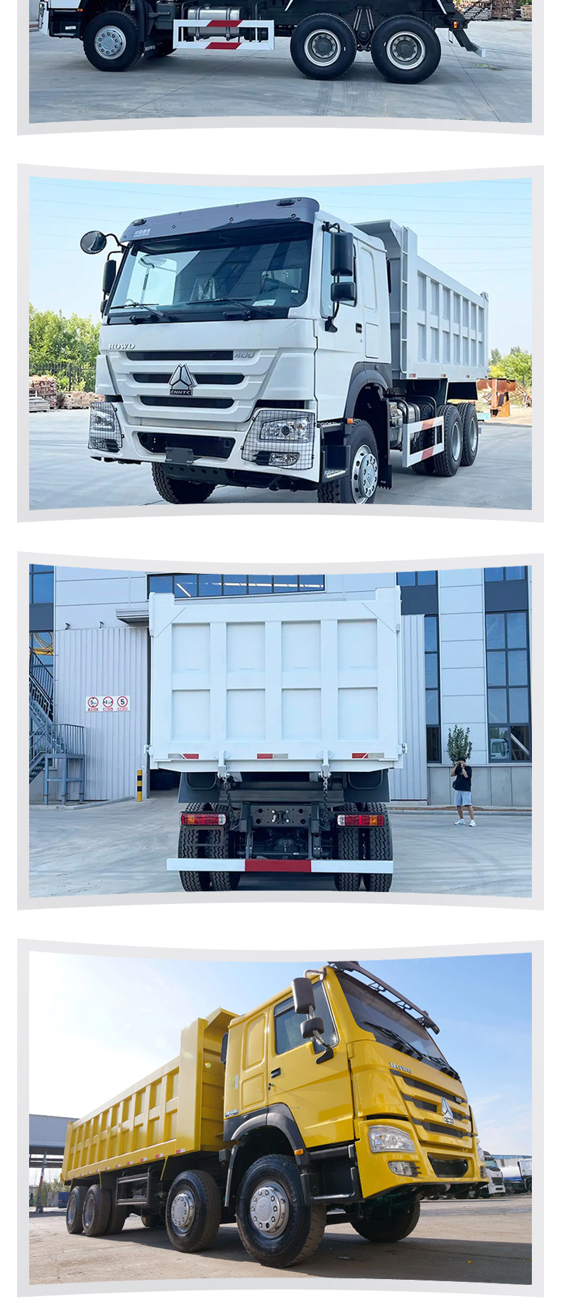 Manufacturer cross-border exports HOWO 6×4 eight-wheel self-loading double-axle dump truck for transporting soil and debris
