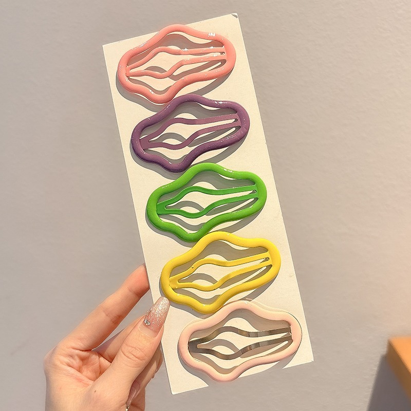 Nube de corteza coreana agujero bb clip detrás de la cabeza rotura pin de pelo 2024 nuevo frente lateral clip de mar de acero