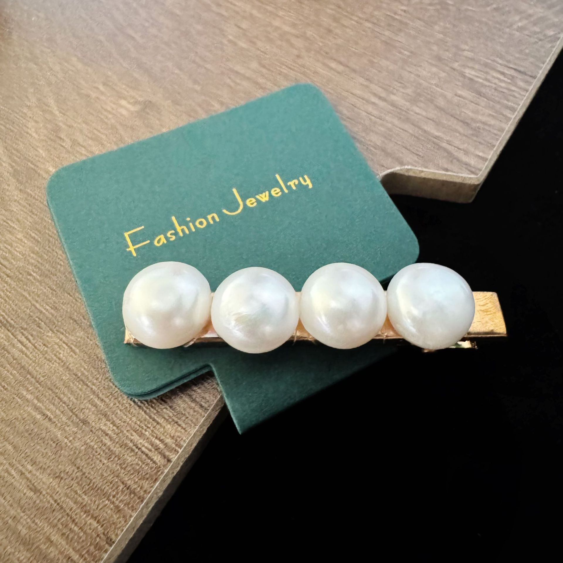 Fashion Versatile Korean Style Hairpin Natural Freshwater Pearl Side Bangs Clip Simple Women's High-End Hair Accessory Wholesale