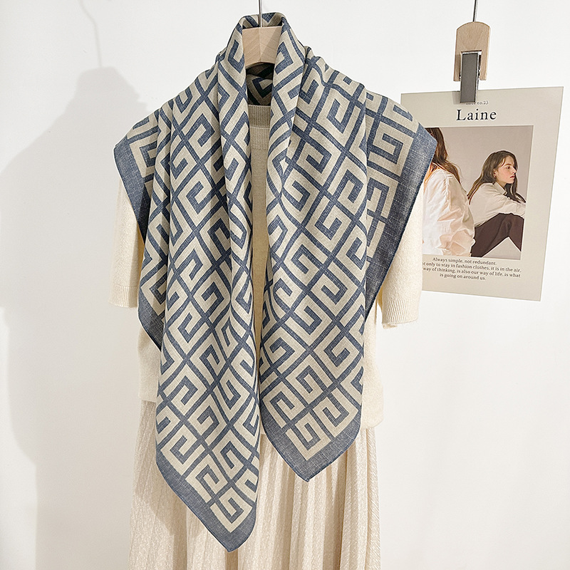 INS estilo simple de alta sensación de retorno 90 toallas de moda regalos de moda festivales de seda simulada toallas decorativas de seda de chevron