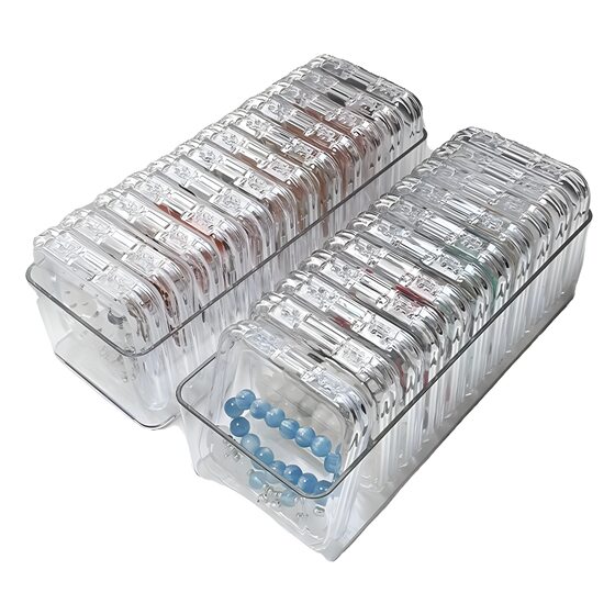 Crystal Wenwan Bracelet Desktop Storage Box Transparent Dustproof Bracelet Jewelry Organizing Display Stand Jewelry Organizing Box