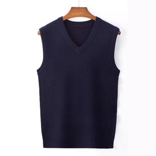 Men's 6.5 Wool Knitted Vest V-neck Korean Style Slim-fit Wool Vest Men's Solid Color Men's Vest
