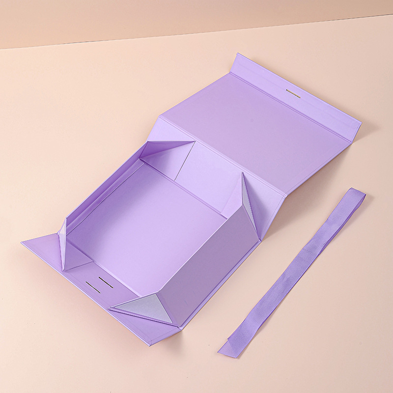 Caja de regalo plegable de una pieza transfronteriza, caja de embalaje de cinta de lazo, caja de regalo de vacaciones en blanco, embalaje de zapatos y ropa