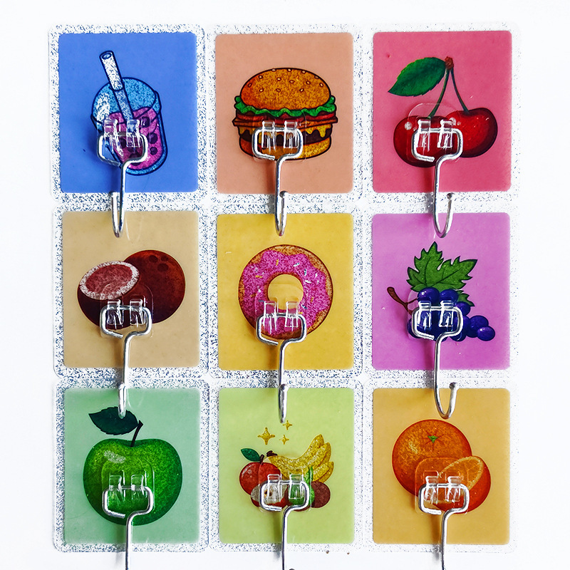 Gold Powder Large Single Hook, No-Drill Adhesive Hook, Strong Load-Bearing, Traceless Plastic Hook, Simple Bathroom and Kitchen Adhesive Hook