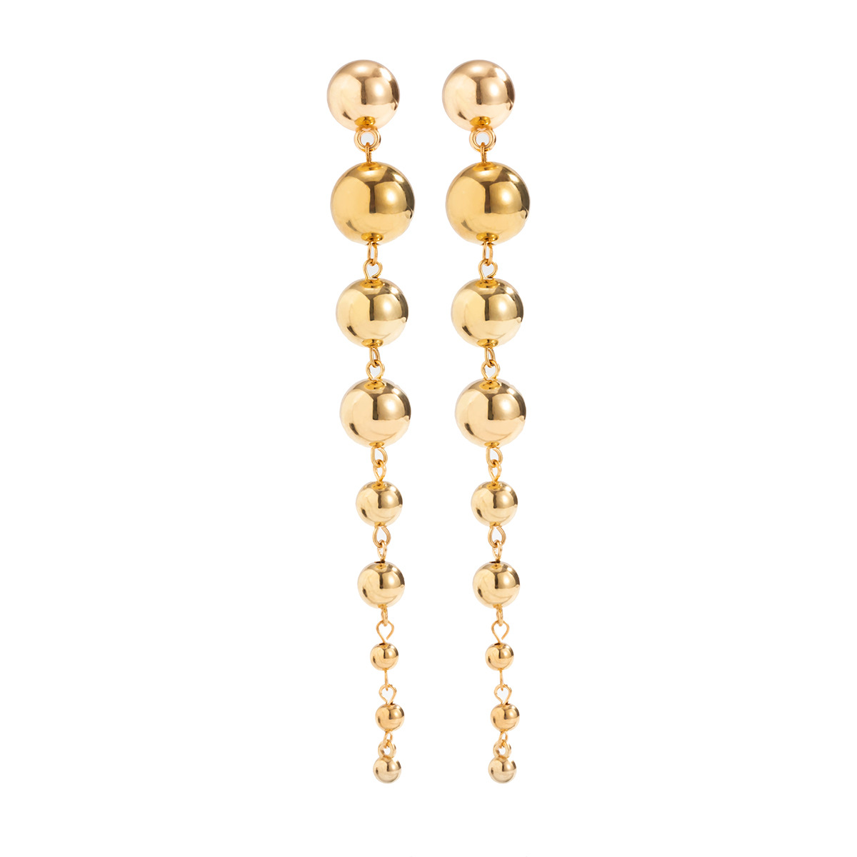 Géométrie De La Personnalité À La Mode Femmes De Grande Et Petite Perle Boucles D'oreilles Europe Et En Amérique Croix Frontière En Métal Perlé Nouveau Boucles D'oreilles Femmes De display picture 3