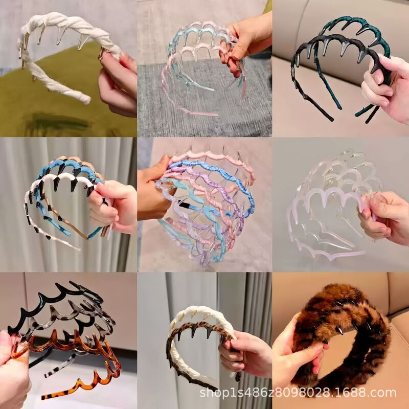Sweet and Cool Versatile Long-Toothed Wavy Hairband for Women, Autumn Hair Root Volumizing Tool, Non-Slip Headband for Washing Face, Hair Clip, Hair Accessory