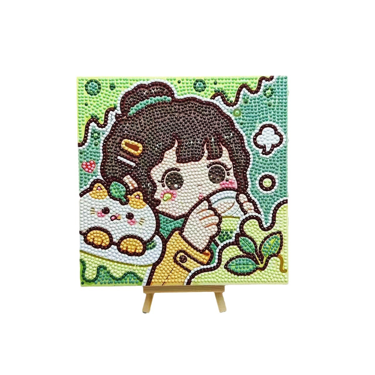 Envío gratis 20 * 20diy pintura de mampostería pintura de diamantes dibujos animados para niños anime pintura decorativa hecha a mano Kuromi con marco