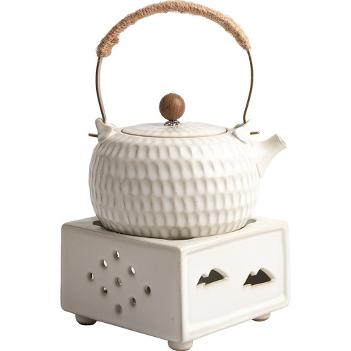 Antique Yuebai Japanese-style candle tea making electric ceramic stove kettle light luxury flower tea fruit tea tea maker heat-resistant lifting beam kettle