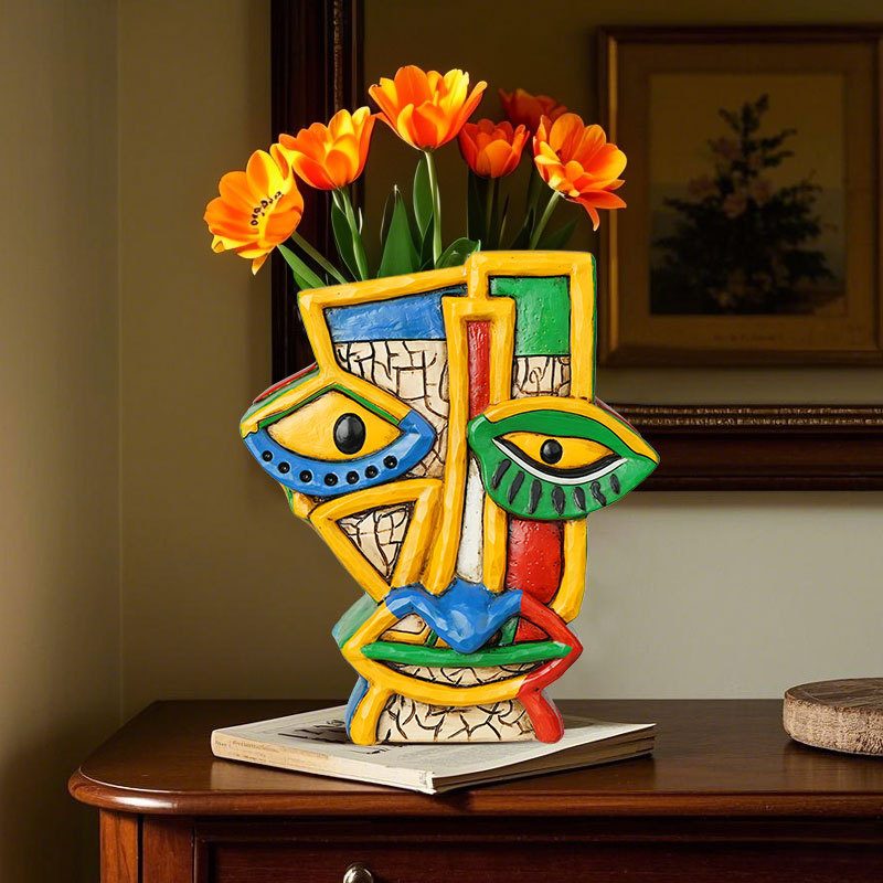  e-commerce for magic color abstract face resin flower pot modern art creative living room ins wind potted plant ornaments
