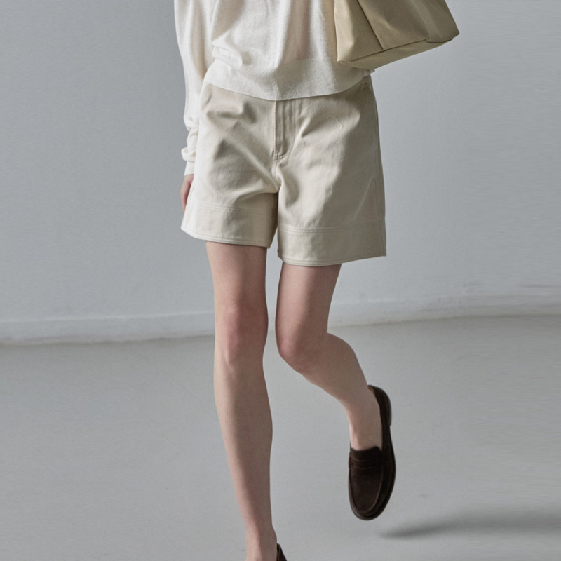 In-Stock Facade Pattern Women's Summer New Solid Color Versatile Loose Casual Shorts