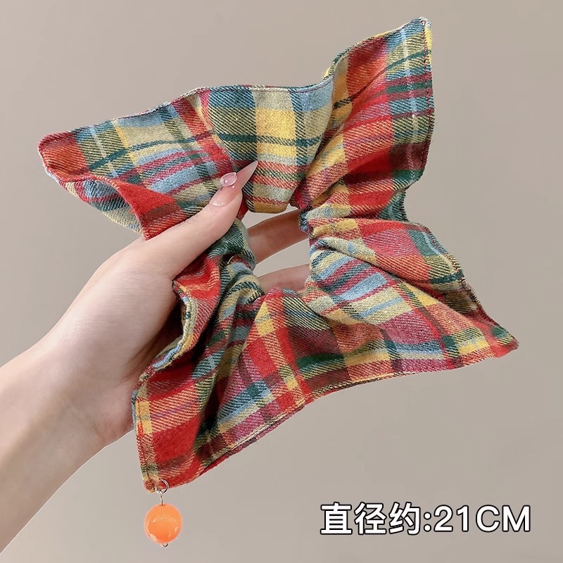 Anillo de pelo de intestino grueso súper grande coreano para mujer 2025 nuevo estilo de alta gama cordón de pelo de encaje plisado temperamento dulce cuerda de cabeza de flor