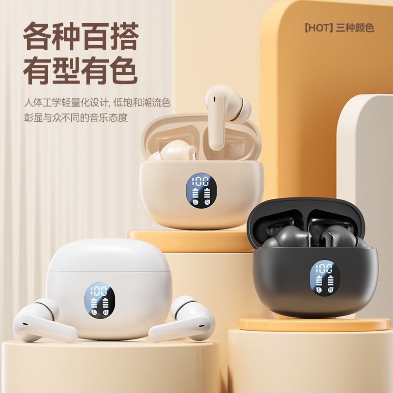 Huaqiangbei Digital Y6 Bluetooth Headphones Noise Reduction Digital Display Ultra-Long Battery Life H18 Wireless Headphones Bluetooth Source Factory