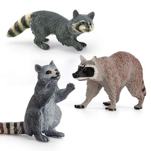 Cross-border supply raccoon mini mammal static figure children science education cognition hand-puppet toy
