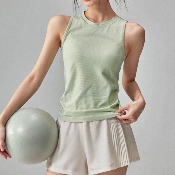 Affordable Quick-Dry Yoga Vest for Women, Summer Elastic Slimming Running Training Sleeveless Sports Fitness Top