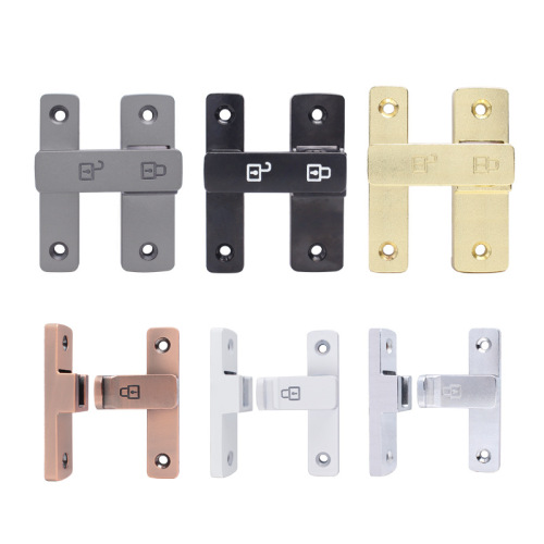 French 90-degree door lock, door bolt, indoor bathroom sliding door handle, sliding door catch, no-drilling required