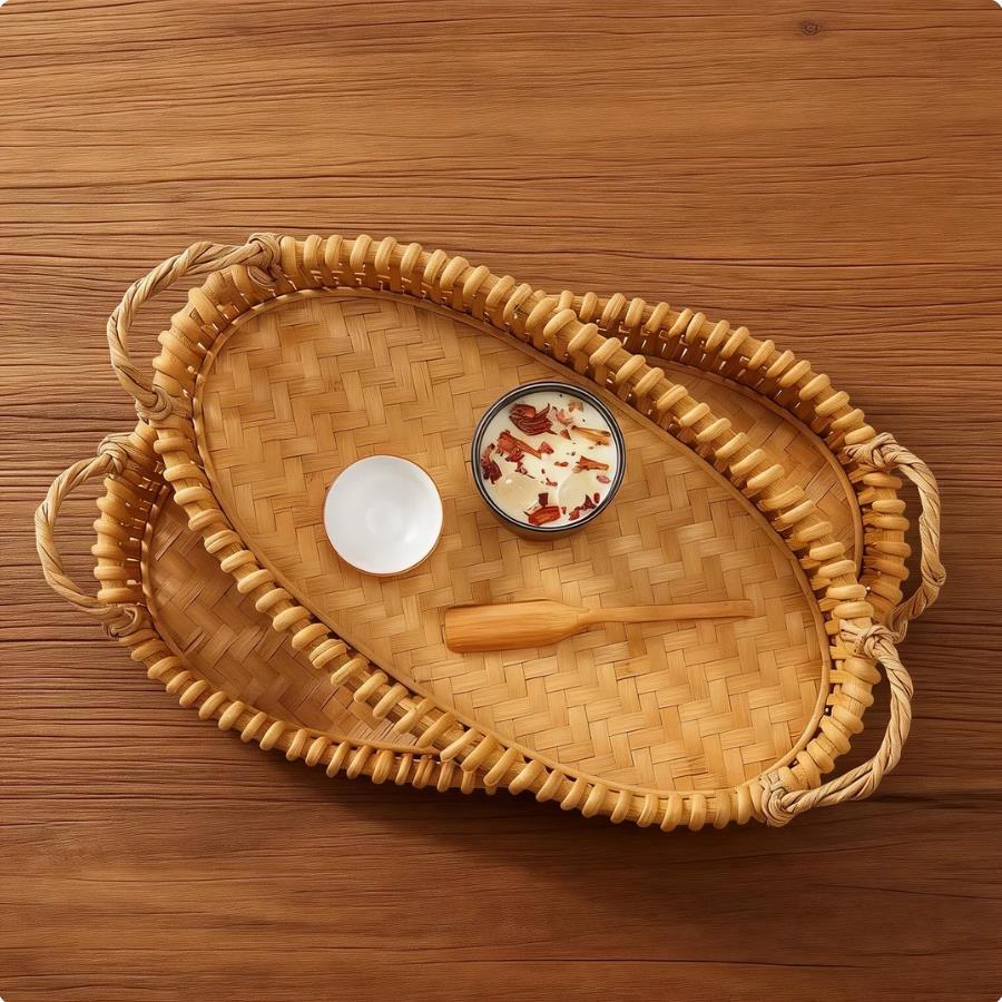 Cestas de frutas de caña tejidas a mano pan pan al vapor sala de estar canasta de estilo retro chino