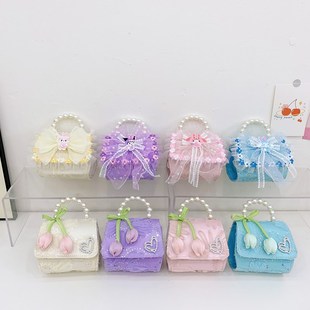 Children's Kt Cat Shoulder Crossbody Bag Pearl Girls Small Bag New Little Girl Internet Celebrity Small Bag Handbag Cross-Border