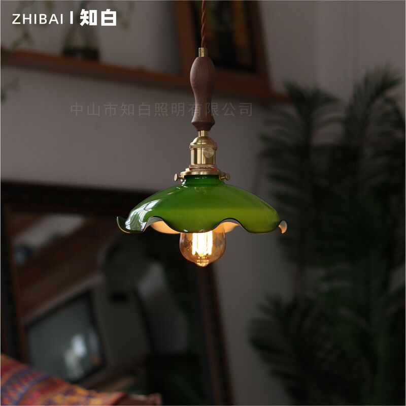 Old Shanghai Retro Republic of China Industrial Style Glass Lampshade Restaurant Kitchen Chandelier Walnut Wood Bar Counter Cafe Homestay Old Shanghai Retro Republic of China Industrial Style Glass Lampshade Restaurant Kitchen Chandelier Walnut Wood Bar Counter Cafe Homestay