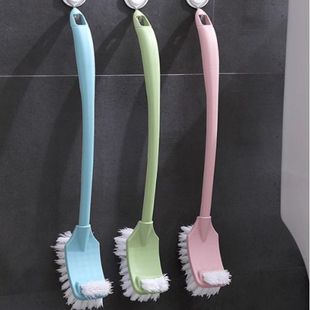 Plastic curved long handle double-sided toilet brush bathroom cleaning brush brush toilet cleaning multi-purpose brush