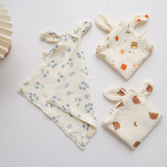 4-layer gauze ear band infant small towel baby dribble cloth wrinkled cotton ultra-soft handkerchief newborn face towel